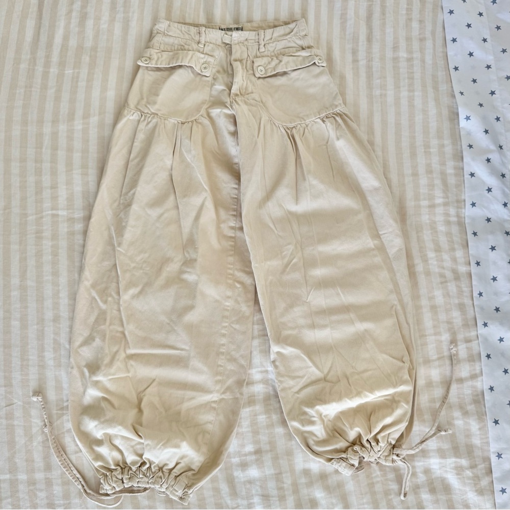Free People Cream Lotus Jeans